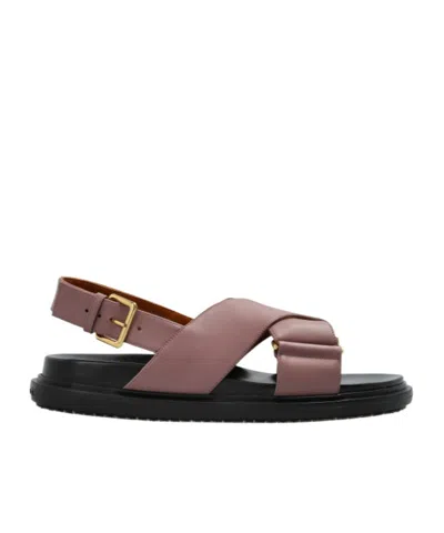 Marni Criss-cross Buckled Sandals In Brown