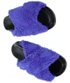 Marni Two-tone Slides With Criss-cross Terry Bands In Purple