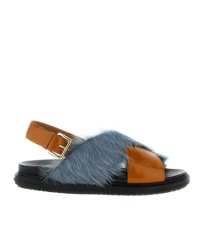 MARNI MARNI CROSSOVER STRAP FUSSBETT SANDALS