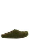 Marni Green Long-haired Calfskin Footbed Sabot