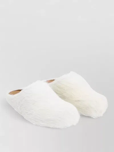 Marni Fussbett Leather Mule Slippers Rubber Sole In White