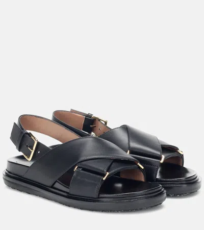 MARNI FUSSBETT LEATHER SANDALS,P00393507