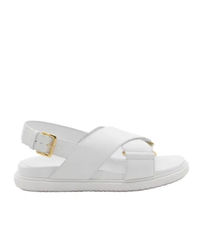 MARNI MARNI LOGO EMBOSSED BUCKLED SANDALS