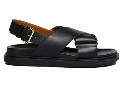 Pre-owned Marni Fussbett Leather (women's) Sneakers In Black