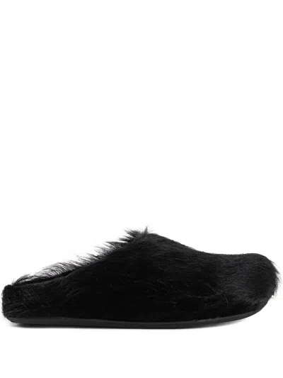 Marni Fussbett Long-hair Calfskin Sabot In Multi