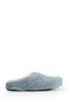 Marni Aquamarine Long Hair Calfskin Fussbett Sabot In Blue