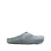 Marni Aquamarine Long Hair Calfskin Fussbett Sabot In Blue