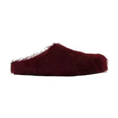 Marni Fussbett Mules  Leather Burgundy In Multi
