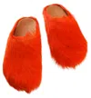 Marni Orange Long Hair Calfskin Fussbett Sabot In Orange