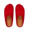 Marni Long Hair Leather Sabot Loafers In Red
