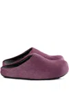 Marni Slip-on Mule Sandals In Textured Calf Hair In Purple