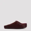 Marni Wild Cherry Calf Hair Fussbett Sabot Mules In Black