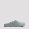 Marni Aquamarine Long Hair Calfskin Fussbett Sabot In Gray