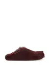 Marni Red Long Hair Sabot Fussbet In Animal Print