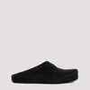Marni Fussbett Calf-hair Leather Slippers In Black