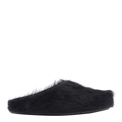 Marni Fussbett Slip-on Flat Mules In Black