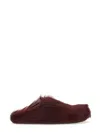 Marni Red Long Hair Sabot Fussbet In Brown