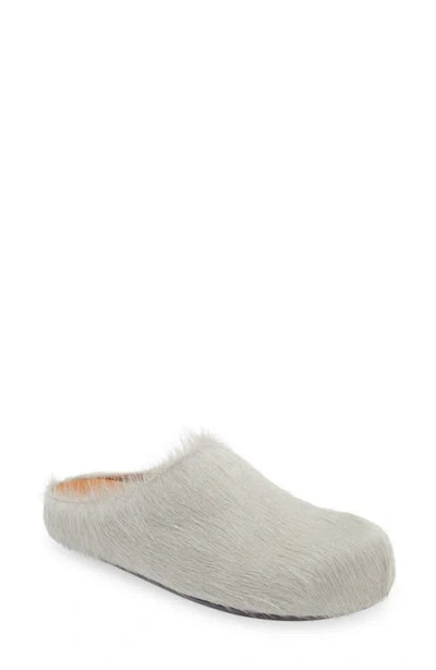 Marni Fussbett Sabot Genuine Calf Hair Clog In Off White