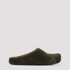 Marni Deep Sage Calf Hair Fussbett Sabot Mules In Black