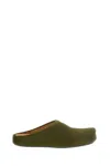 Marni Green Long-haired Calfskin Footbed Sabot In Green