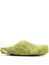Marni Fussbett Sabot Genuine Calf Hair Clog In Green