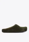 Marni Green Long-haired Calfskin Footbed Sabot In Green