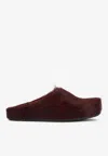 Marni Wild Cherry Calf Hair Fussbett Sabot Mules In Black