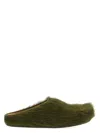 Marni Green Long-haired Calfskin Footbed Sabot In Green