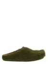 Marni Green Long-haired Calfskin Footbed Sabot In Green