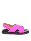 Marni Woman Sandals Fuchsia Size 6 Textile Fibers In Red