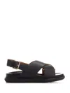Marni Woman Sandals Black Size 6 Soft Leather In Black