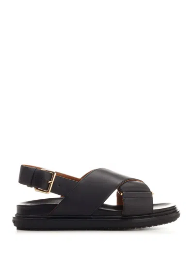 MARNI FUSSBETT SANDALS BLACK