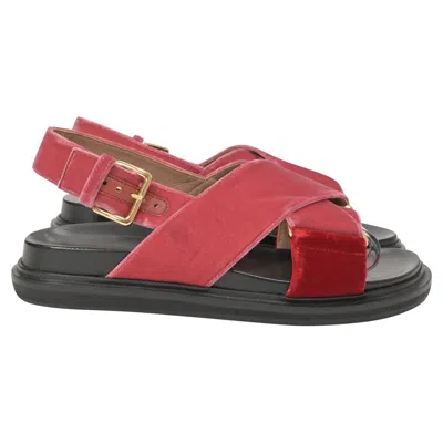 Marni Woman Sandals Brick Red Size 11 Textile Fibers