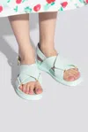 Marni Cross Strap Flat Sole Sandals In Light Blue