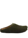 Marni Green Long-haired Calfskin Footbed Sabot