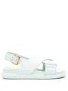 Marni Cross Strap Flat Sole Sandals In Blue
