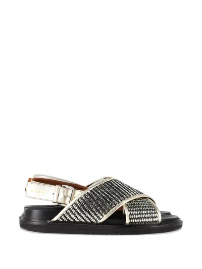 Pre-owned Marni Fussbett Slingback Sandals In Gold