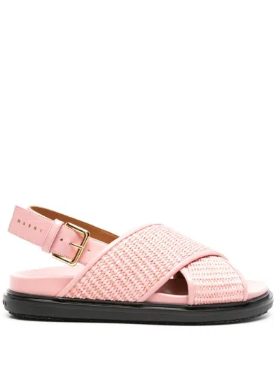 Marni Fussbett Slingback Sandals In Pink