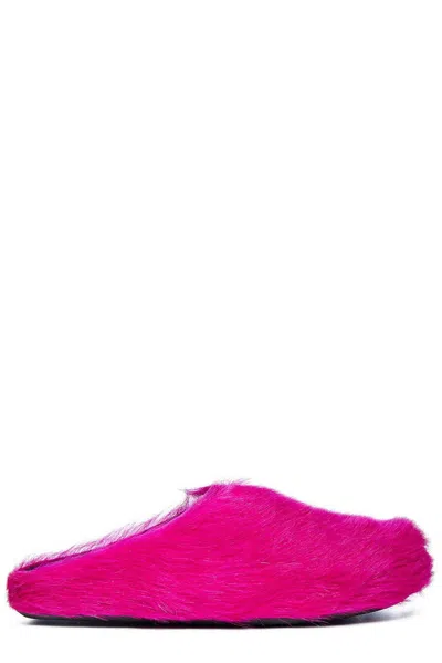 Marni Fussbett Textured Mules In Pink
