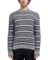 Marni Gray Fuzzy Wuzzy Striped Sweater In Silver