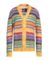 Marni Striped Buttoned-up Cardigan In Yellow
