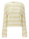 Marni Cozy Crewneck Sweater Shoulder Detail In Multi
