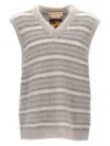 Marni Soft Striped Sleeveless V-neck Vest