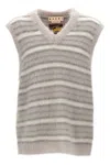Marni Soft Striped Sleeveless V-neck Vest