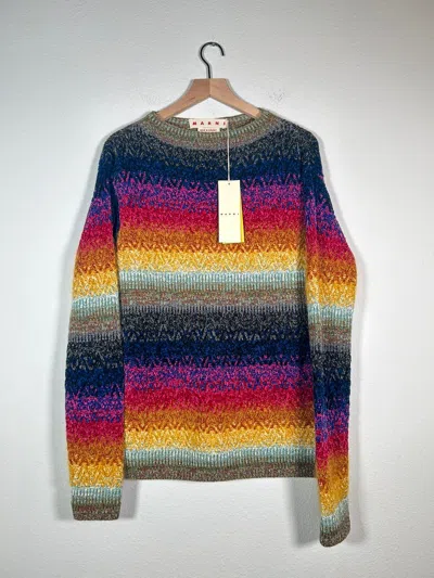 Pre-owned Marni Fw22 Rainbow Multi Fuzzy Knit