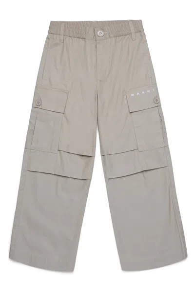 Marni Gabardine Cargo Pants In Beige