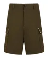 Marni Gabardine Cargo Shorts In Green