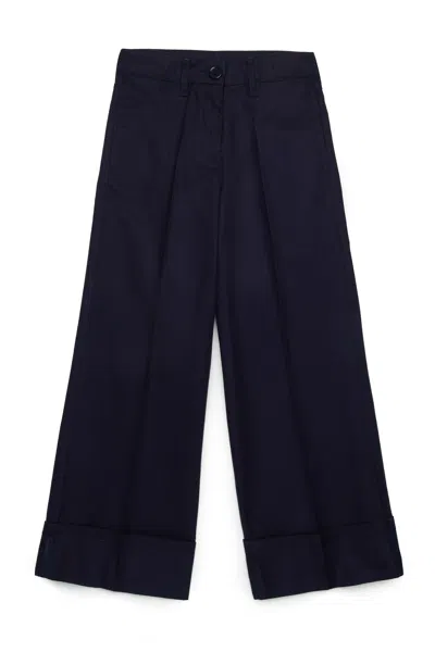 Marni Kids' Gabardine Chino Pants With Pleats In Blue