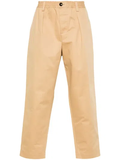 Marni Gabardine Tapered Trousers In Neutrals