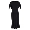 Marni Gathered French Midi Dress In Black Cotton In Black